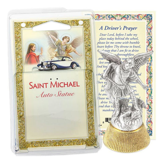 Saint Michael Auto Statue with Prayer Card