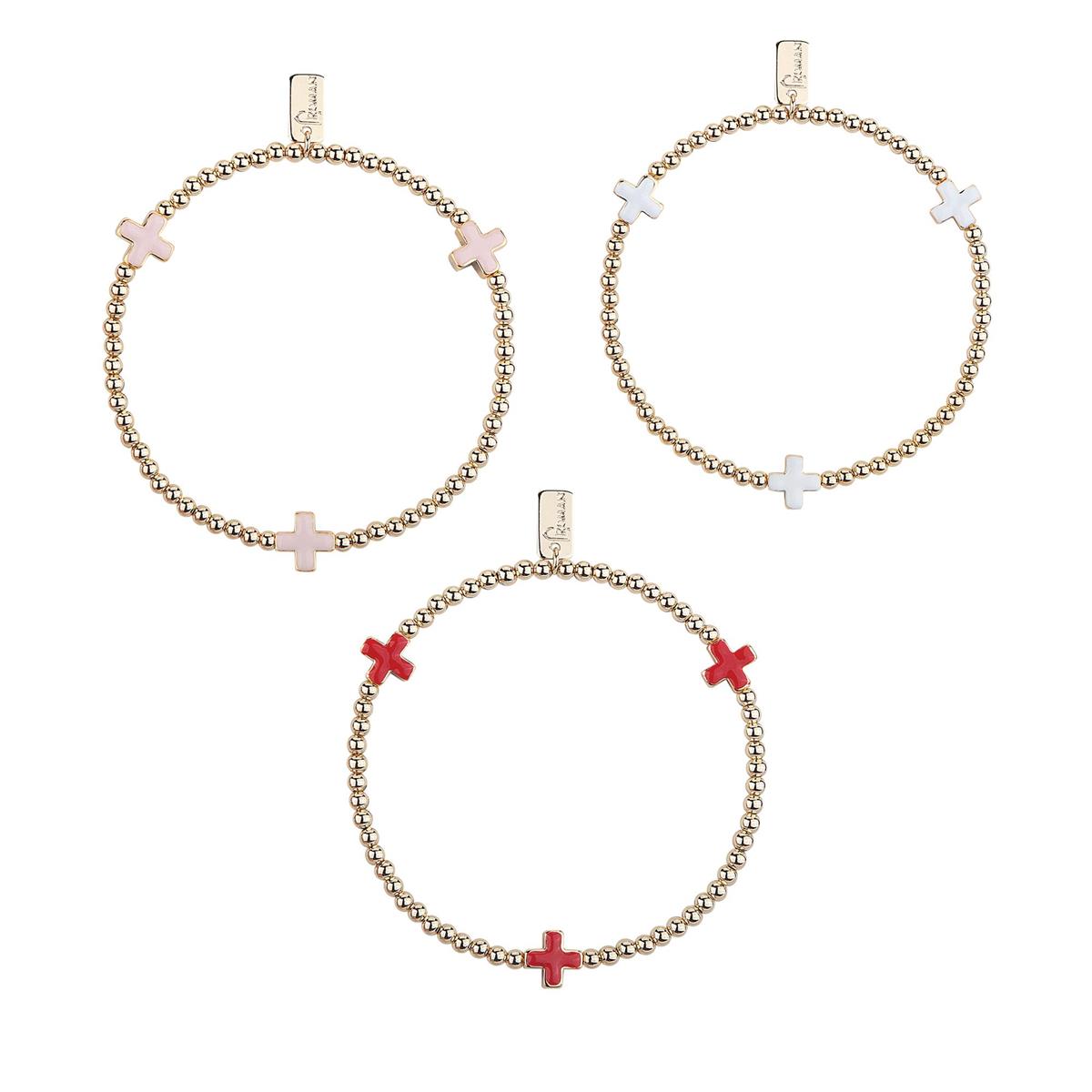 Enamel Cross Stretch Bracelet