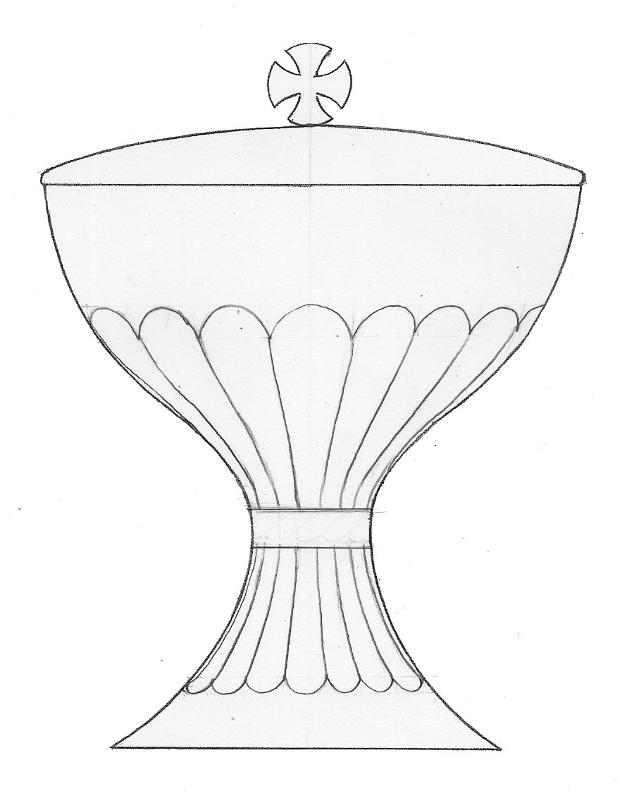#1804 Hand-Chiseled Small Covered Ciborium | Multiple Finishes Available