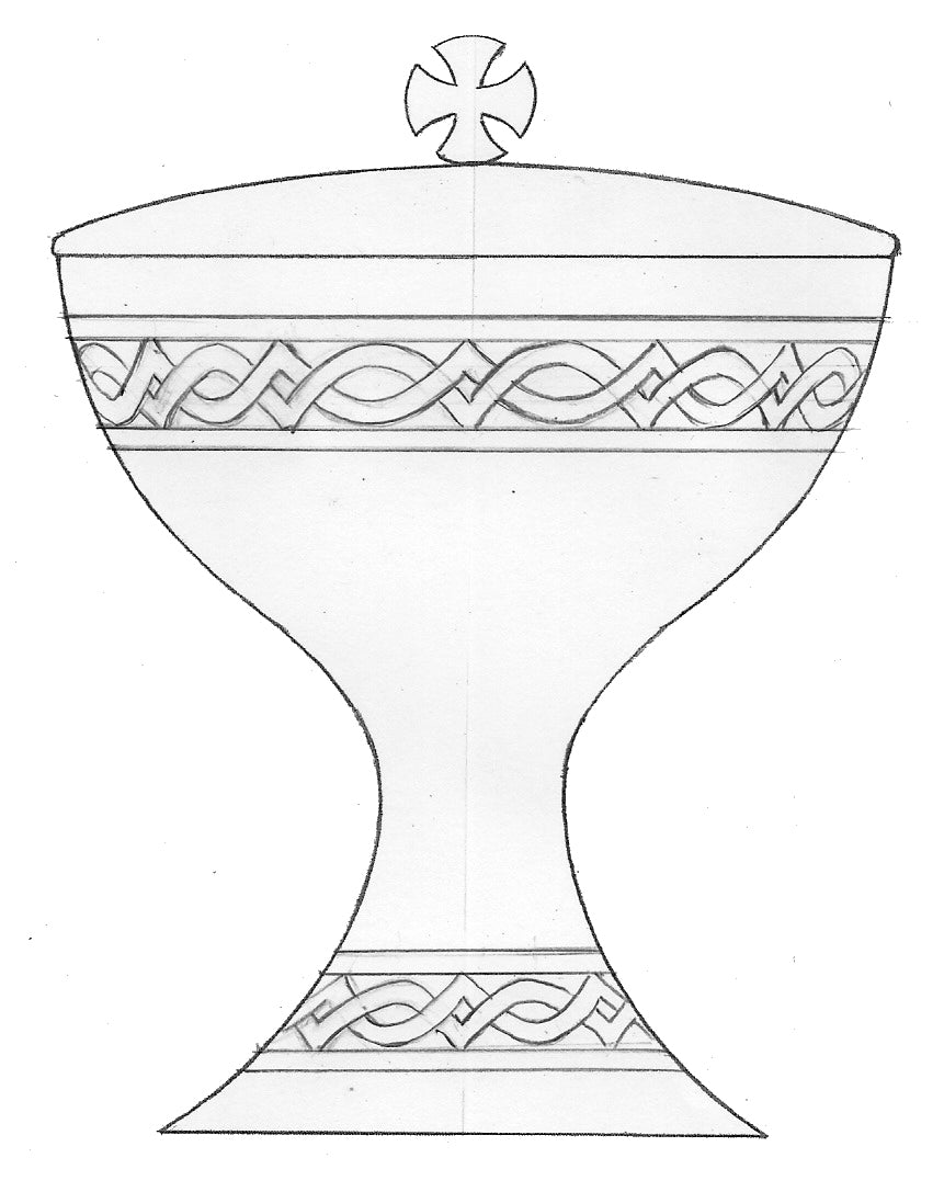 #1806 Hand-Chiseled Small Covered Ciborium | Multiple Finishes Available