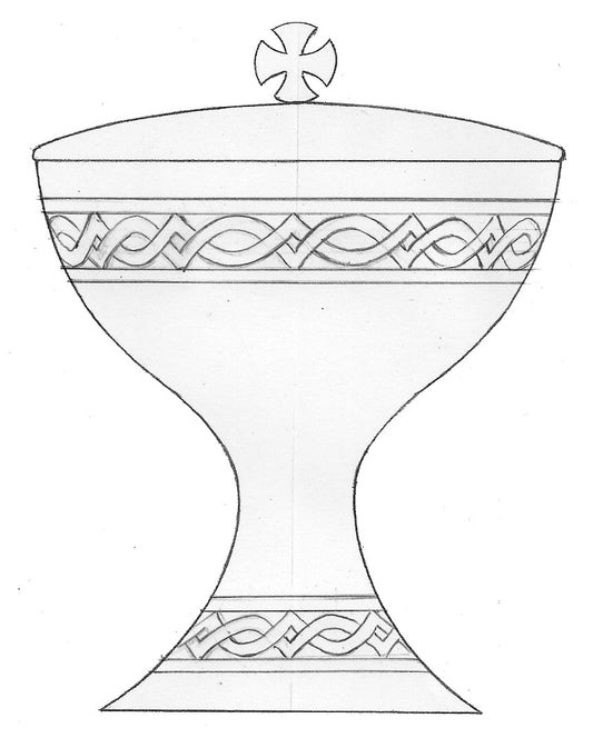 #1806 Hand-Chiseled Small Covered Ciborium | Multiple Finishes Available