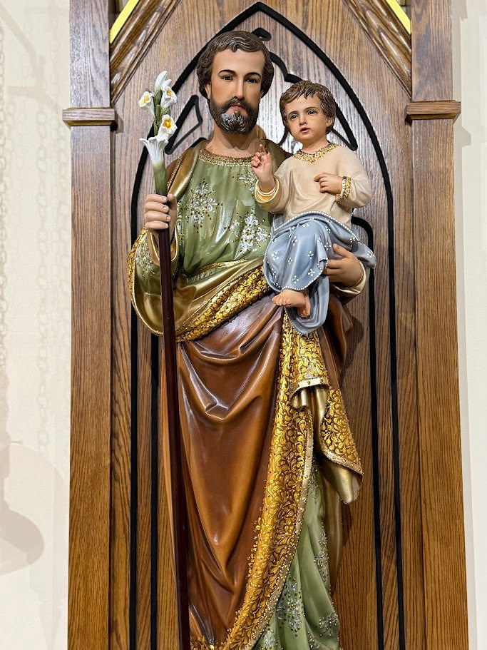 47" Saint Joseph Statue | Multiple Finishes Available | Made in Colombia
