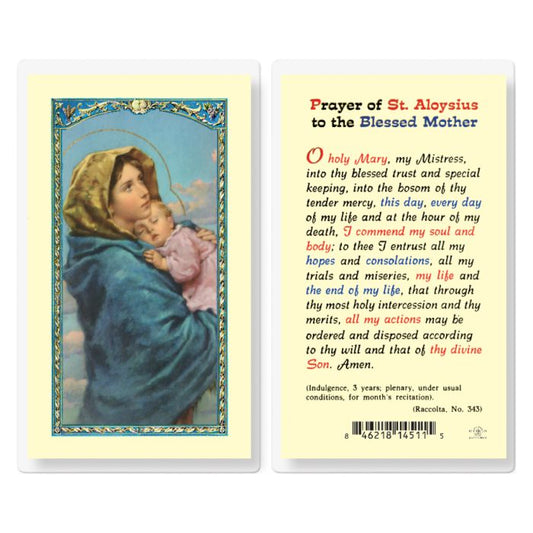 Madonna of the Street Saint Aloysius Holy Card