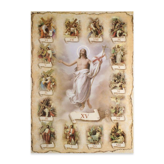 Stations of the Cross Poster Italian Lithograph