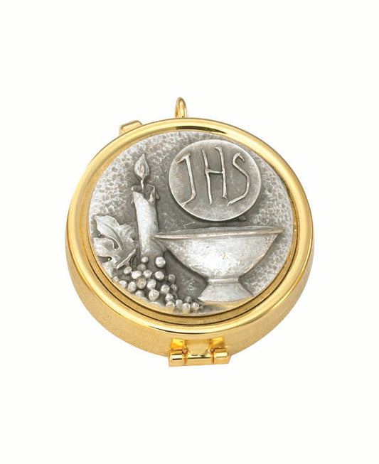 IHS Pyx | 24K Gold Plate | Holds 7 Hosts
