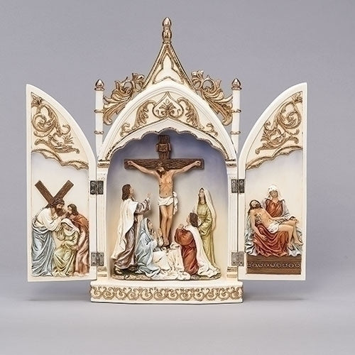 14" Crucifixion Triptych Scene