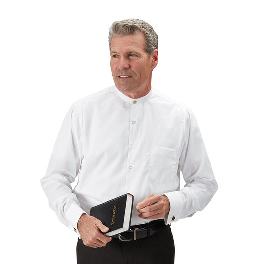Dress Clerical Shirt | French Cuff | Neckband | Long Sleeve
