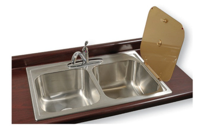 Double Rectangular Bowl Sacrarium | Hinged or Lift Top | Large Size