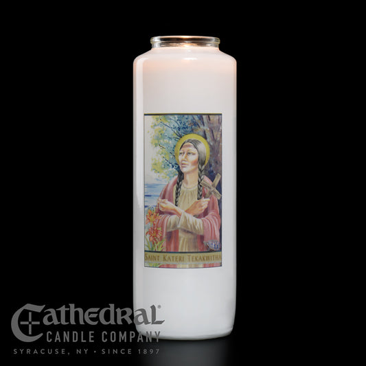 Saint Kateri Tekakwitha 6-Day Glass Candles