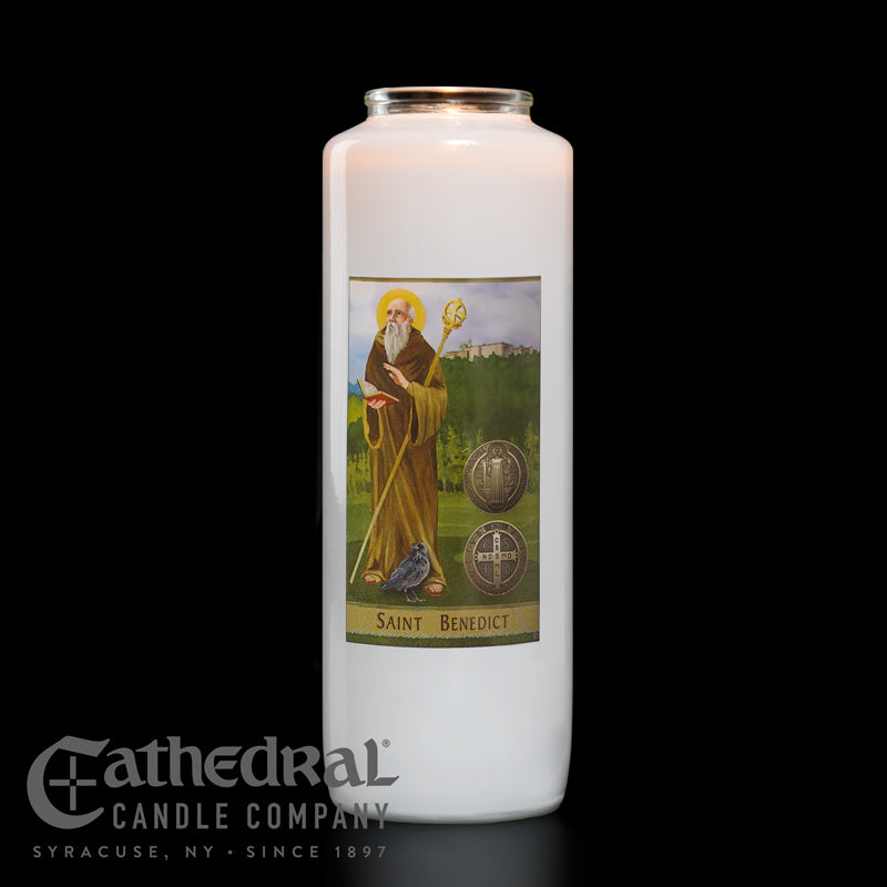 Saint Benedict 6-Day Glass Candles