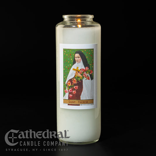 St. Therese 6-Day Glass Candles | Case of 12