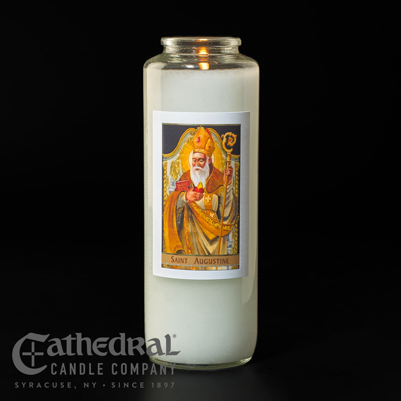 Saint Augustine 6-Day Glass Candles