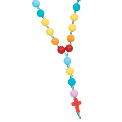 Mommy & Me Blessed By God Silicone Rosary Necklace Teether