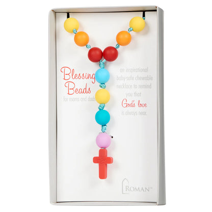 Mommy & Me Blessed By God Silicone Rosary Necklace Teether