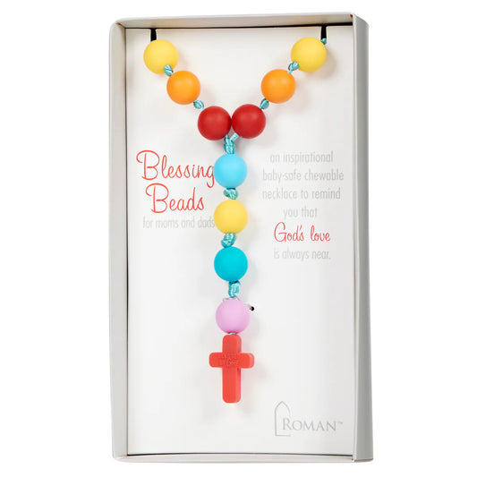 Mommy & Me Blessed By God Silicone Rosary Necklace Teether
