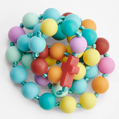 Mommy & Me Blessed By God Silicone Rosary Necklace Teether