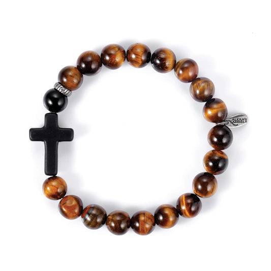 Men's Tiger Eye Cross Bracelet