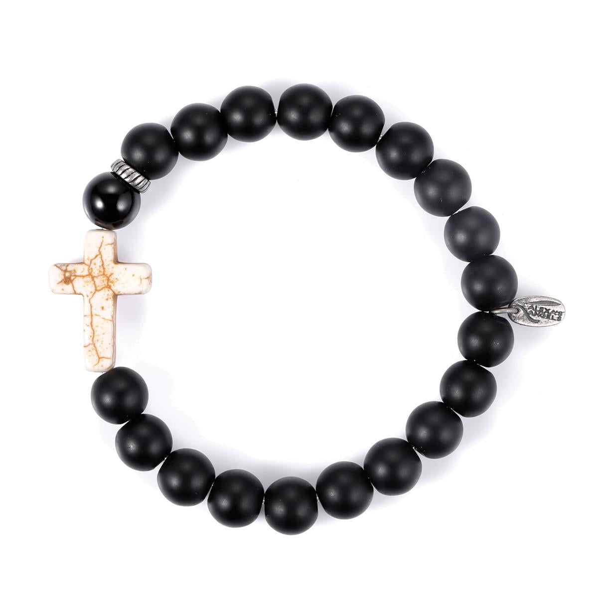 Men's Black Onyx Cross Bracelet