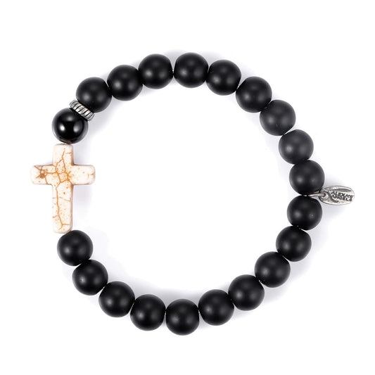 Men's Black Onyx Cross Bracelet