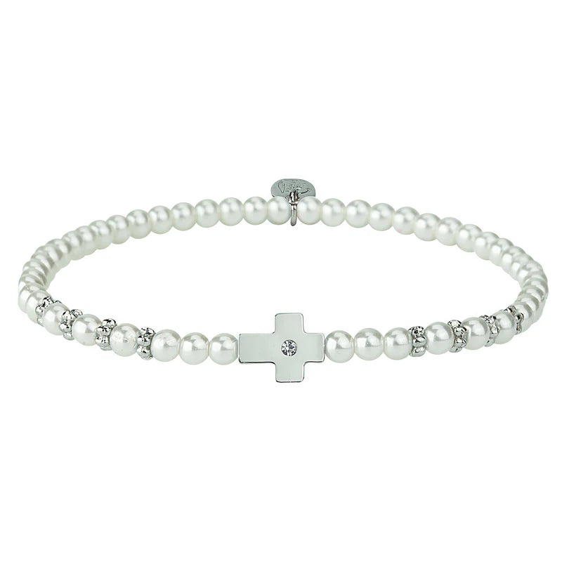 Children's Crystal Side Cross Bracelet