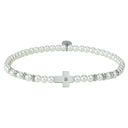 Children's Crystal Side Cross Bracelet