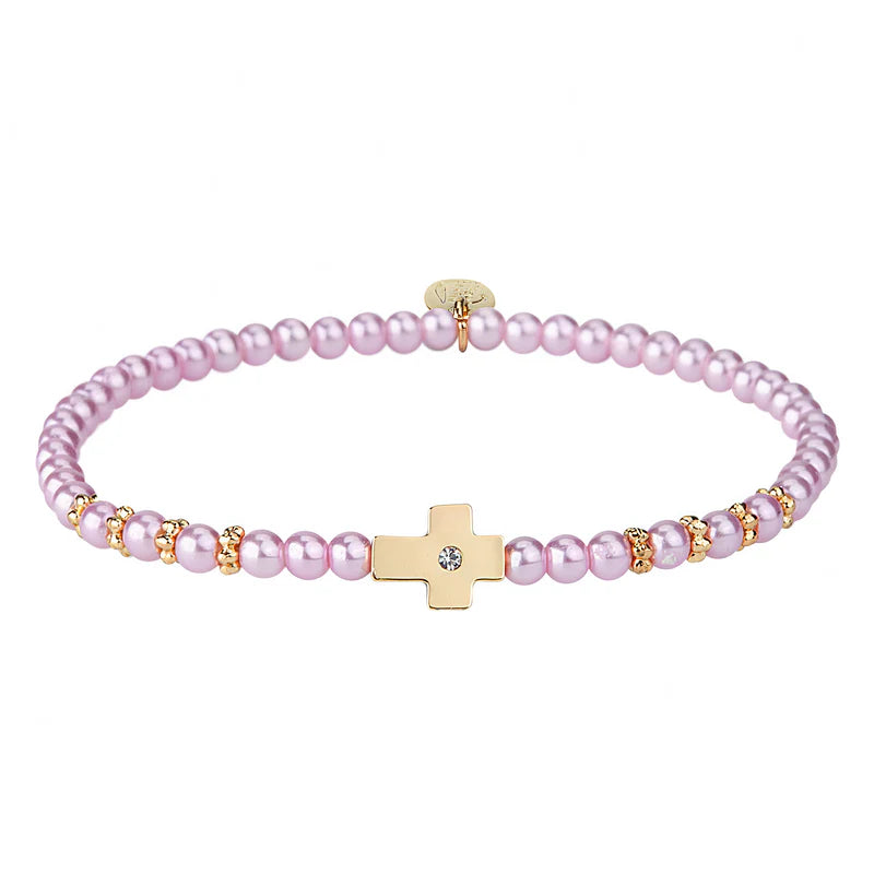 Children's Crystal Side Cross Bracelet