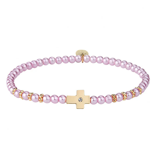 Children's Crystal Side Cross Bracelet