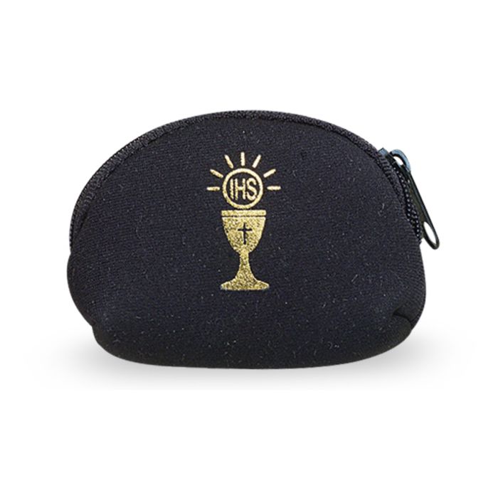 Gold Stamped Neoprene Rosary Case