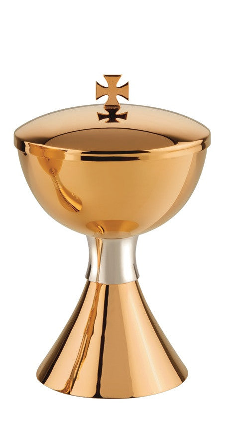 #2251 Gold and Silver Plated Contemporary Covered Ciborium