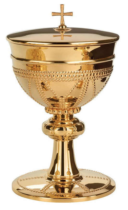 #2301 Hand-Chiseled Visigothic Ciborium | 24K Gold-Plated