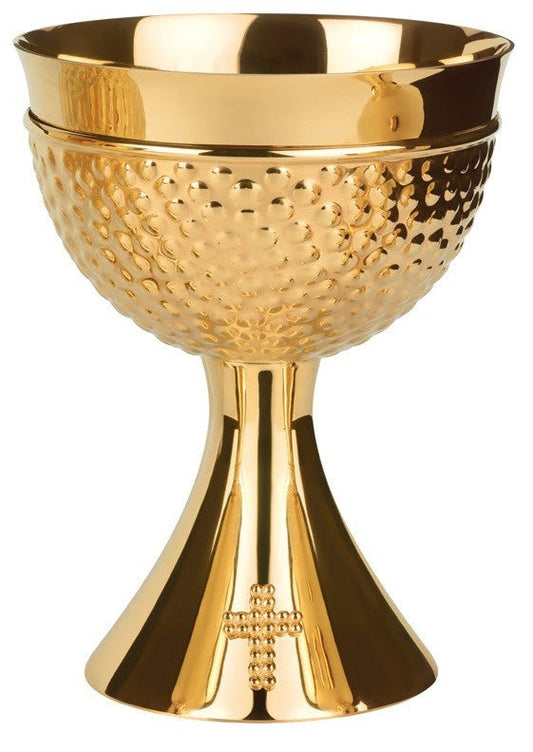 #2305 Hand-Chiseled Visigothic Chalice | 6-5/8" | 24K Gold-Plated