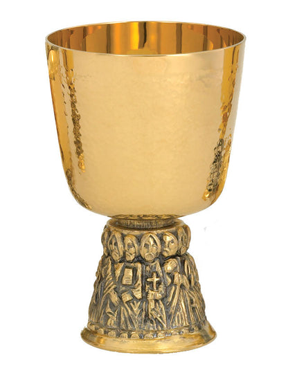 Hammered Chalice & Bowl Paten | 6", 16oz. | 24K Gold Plated