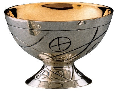 #2402 Fish and Loaves Silver Plated Open Ciborium