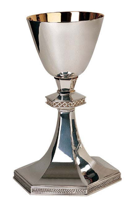 #2404 Gothic Silver Plated Chalice & Dish Paten