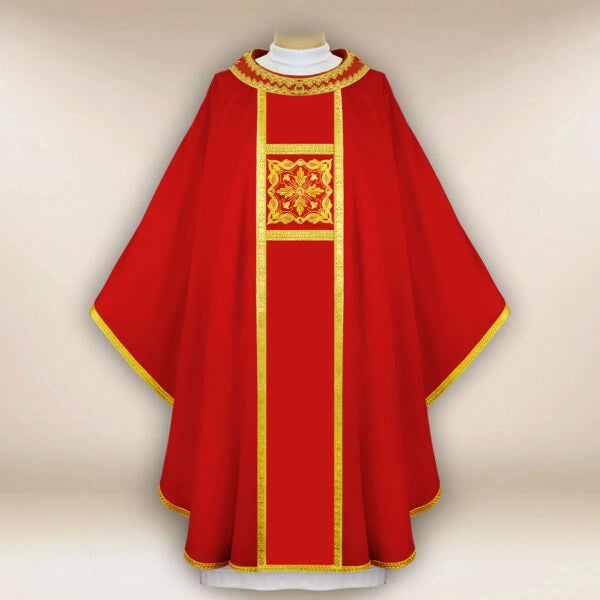Embroidered Chasuble “Brillante-Rosso”