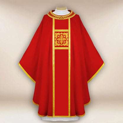 Embroidered Chasuble “Brillante-Rosso”