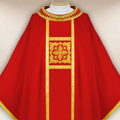 Embroidered Chasuble “Brillante-Rosso”