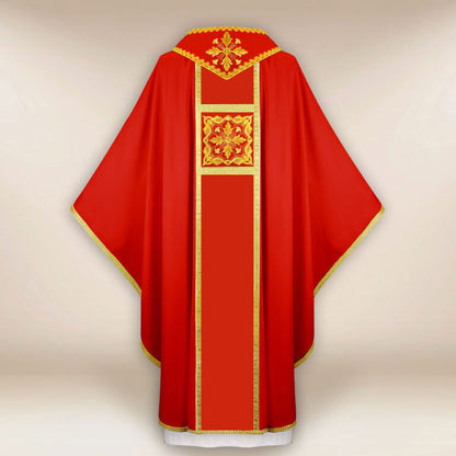 Embroidered Chasuble “Brillante-Rosso”