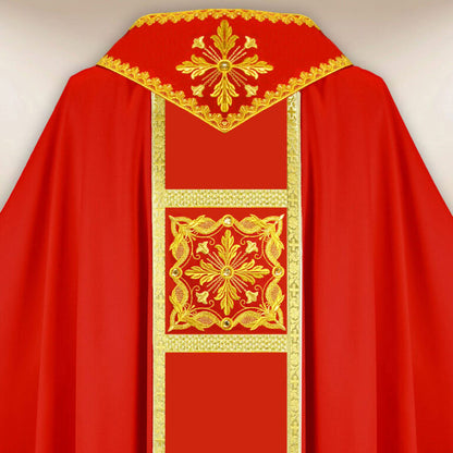 Embroidered Chasuble “Brillante-Rosso”