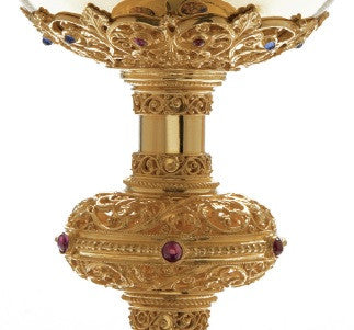 #2430 Four Evangelists Gold Plated Chalice & Scale Paten