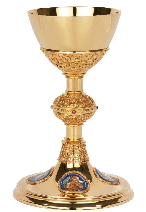 #2435 Four Evangelists Gold Plated Chalice & Scale Paten