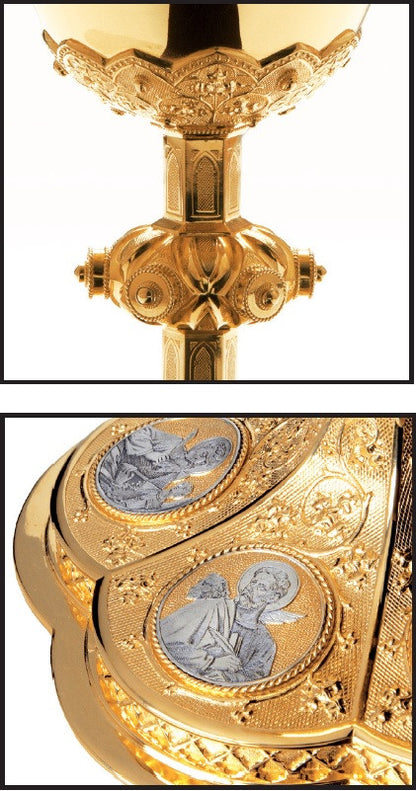 #2440 Sublime Gothic Gold Plated Chalice & Scale Paten