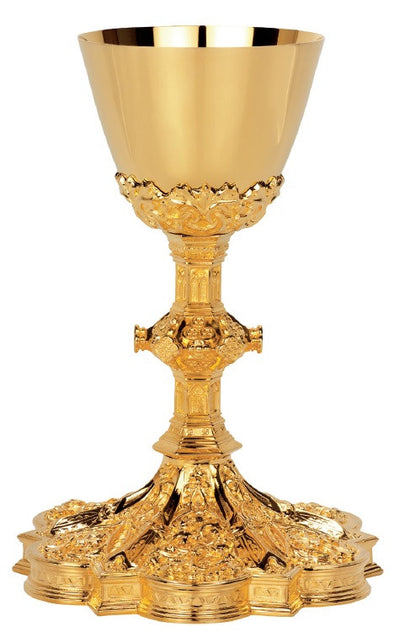 #2470 Gothic Gold Plated Chalice with Scale Paten