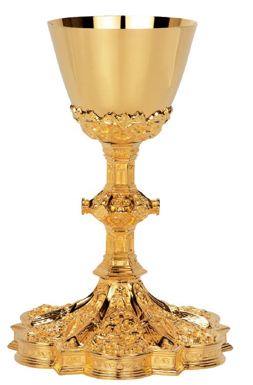 #2470 Gothic Gold Plated Chalice with Scale Paten