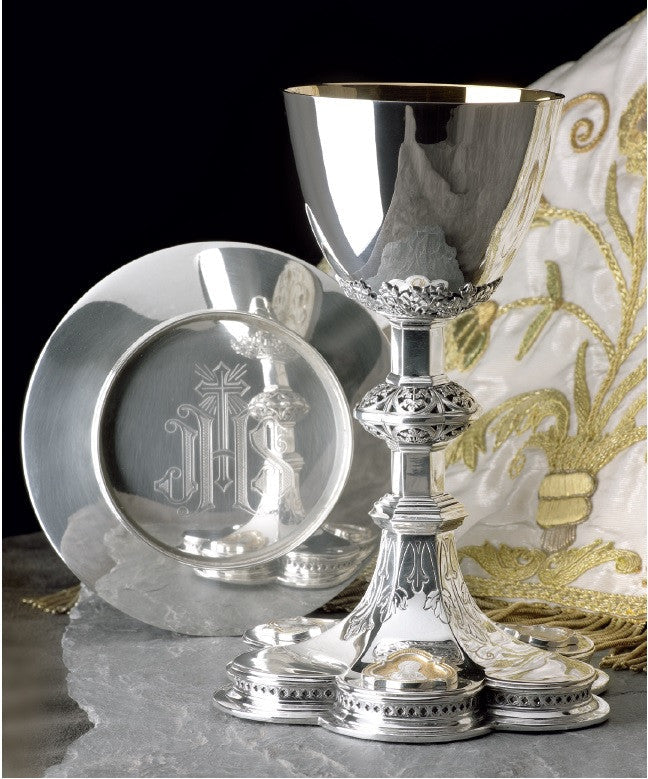 #2480 Chalice with Scale Paten | 8 7/8", 15 oz. | Sterling Silver | 24K Gold Lined