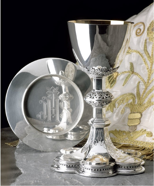 #2480 Chalice with Scale Paten | 8 7/8", 15 oz. | Sterling Silver | 24K Gold Lined