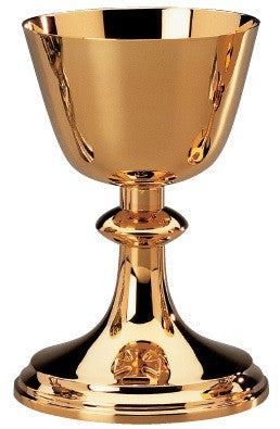 #2484 Chalice with Scale Paten | 6 1/4", 12oz. | Brass | Silverplated | Gold Plated