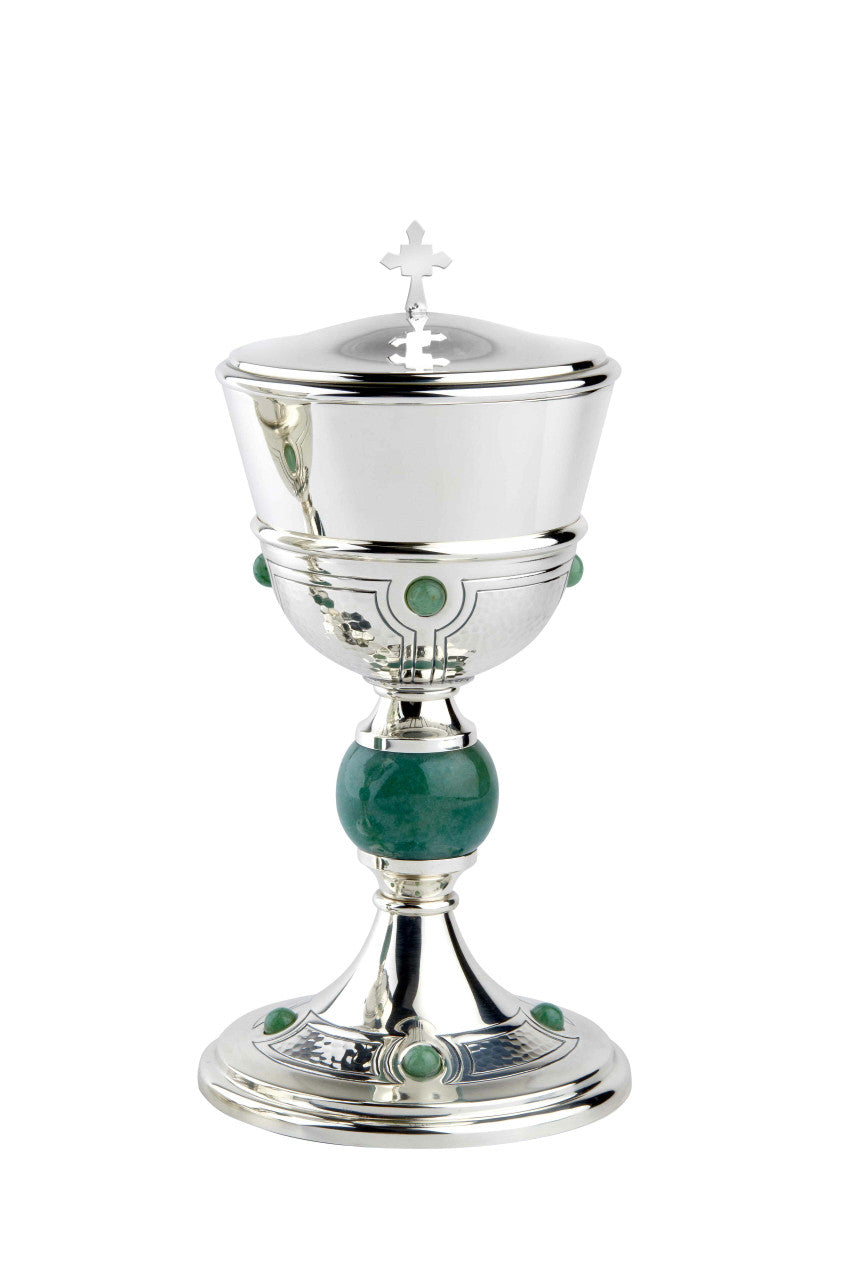 #2511 Hand Crafted Ciborium | 9 1/8", 180 Hosts | Silver Plated
