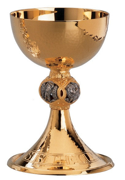 #2596 Hand-Hammered Chalice | 6-7/8", 15oz. | 24K Gold Plated