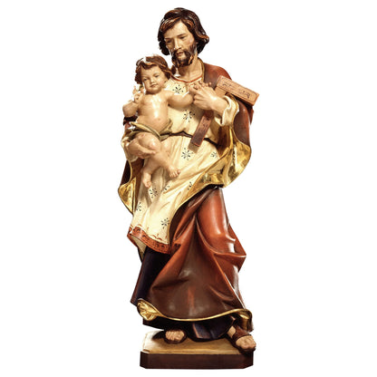 Saint Joseph with Child & Tool Statue | Hand Carved in Italy | Multiple Sizes & Finishes
